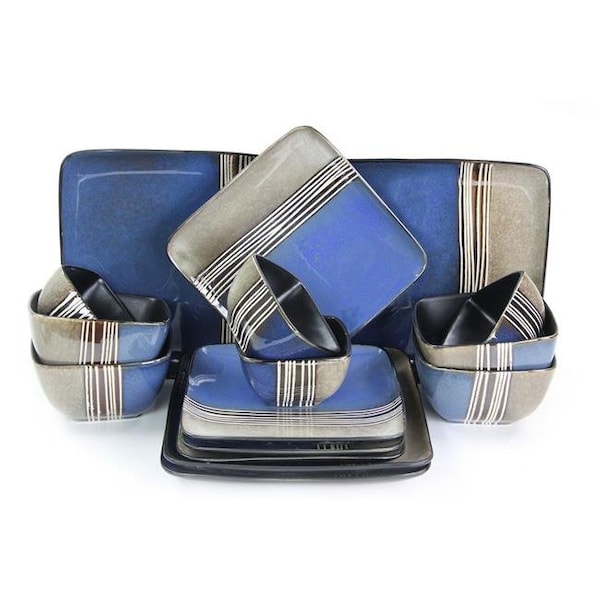 Fastfood 16 Piece Double Bowl Stoneware Dinnerware Set FA385103 - main